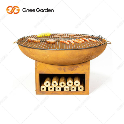 Stahlmetall kampierender Rusty Barbecue Grill Corten für kochendes Gemüse im Freien