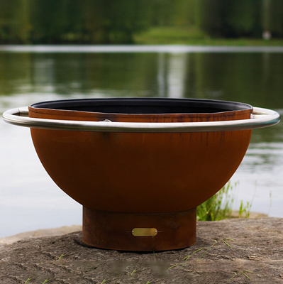 Großes tragbares 120cm Corten Stahlfeuer Pit For Courtyard