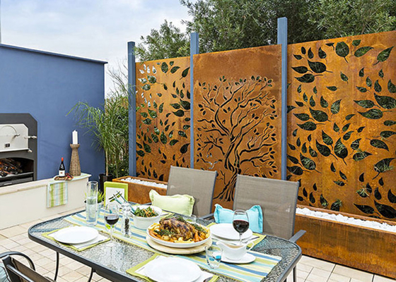 Eichen-Entwurf Rusty Corten Steel Privacy Screens dekorative 600*1200mm