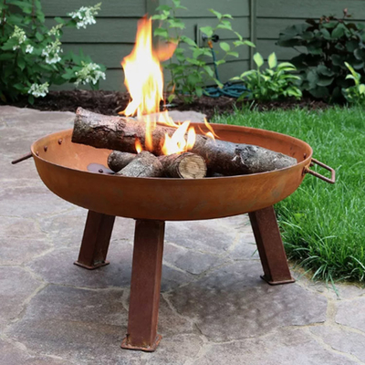 Rusty Metal Fire Pit Outdoor hölzernes Feuer-Stahlgrube Gnee-Garten Corten im Freien
