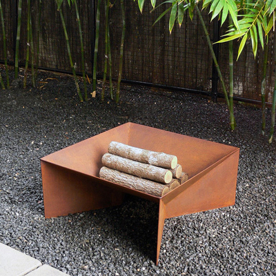Quadrat formen das Holz, das Corten Stahlstärke der feuer-Gruben-3mm brennt
