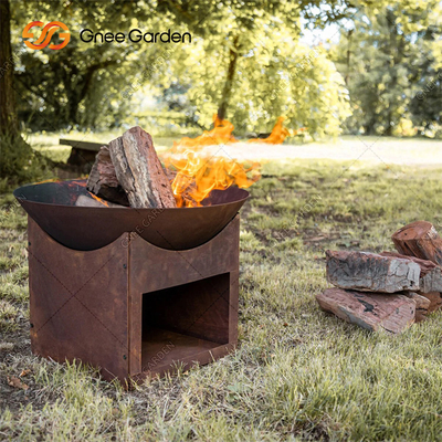 56cm Laser-Schnitt ringsum Corten-Feuer Pit For Garden Decoration