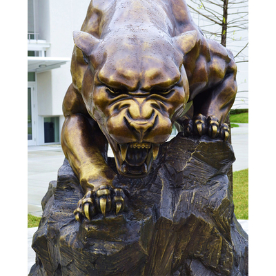 Schwarze Bronze-8mm Stärke Jaguar-Bronze- Skulptur-im Freien