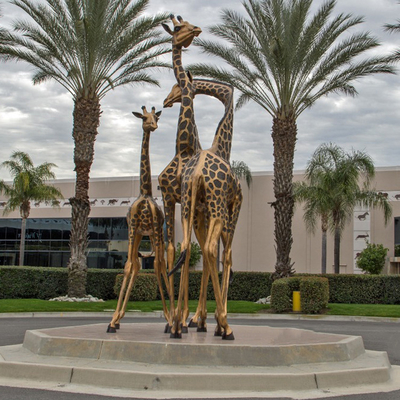 Gnee-Garten-formte lebensgroße große Bronzeskulptur-Giraffe im Freien besonders angefertigt