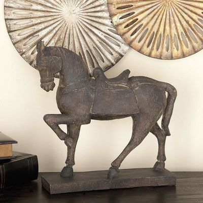 Büro-Pferdemetalltischplatte gestaltet Roheisen-Statuen eine 15 Zoll-Höhe