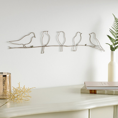 Wand-Art Decor Birds Ons A des Metalliso14001 Draht-Metallwand-Kunst 5 Zoll