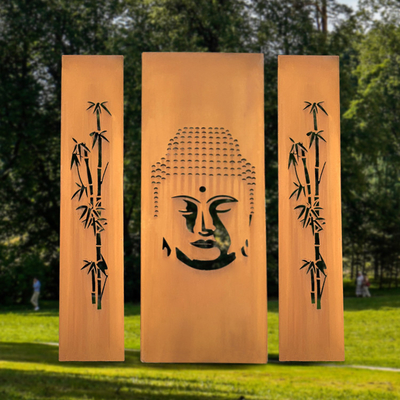 1500mm Corten Stahllaser-Schnitt-Privatleben-Teiler-Metallgarten-Verzierungen schirm-GN-SH-204