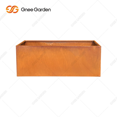 Großer Metalldekorativer Pflanzer-im Freien rechteckiger Metallwand-Pflanzer Corten