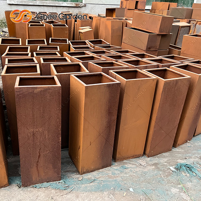 Stahlblumentöpfe 2.0-10mm Rusty Metal Planter Boxes Garden Dekoration Corten