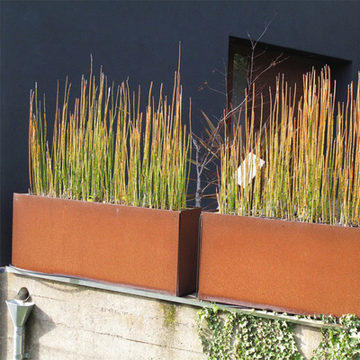 Rechteckiger pflanzer-Metallstand-Blumen-Topf Corten Stahl