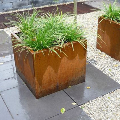 Stahlspannen-verrostete großer Pflanzer-Kasten Garten Corten, Stahl für Bauernhaus verwitternd