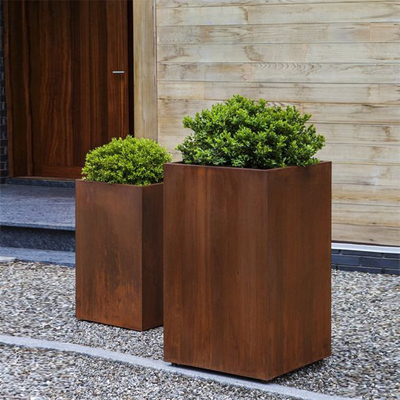 Stahlspannen-verrostete großer Pflanzer-Kasten Garten Corten, Stahl für Bauernhaus verwitternd