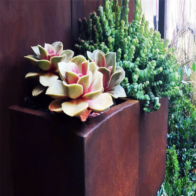 Stahlspannen-verrostete großer Pflanzer-Kasten Garten Corten, Stahl für Bauernhaus verwitternd