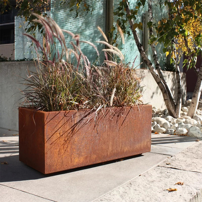 Stahlspannen-verrostete großer Pflanzer-Kasten Garten Corten, Stahl für Bauernhaus verwitternd