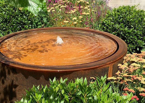 Kundenspezifische wasserfall-Wasser-Brunnen-Metallwasser-Eigenschaften Corten Stahl