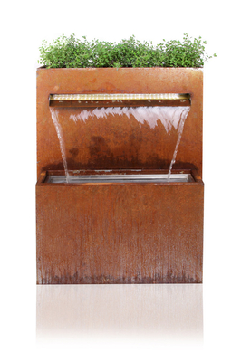 Moderner großer Stahlwasser-Brunnen Corten im Freien fertigte besonders an