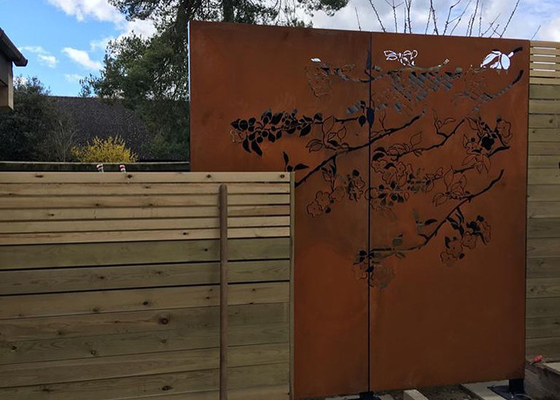 Dekorativer Laser der Stärke-3mm schnitt Schirm Corten, das Stahlgarten SGS täfelt