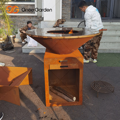 Vor verwitterter Stahl-Firepits Holzkohlen-Grill Pit Customizable Size Corten