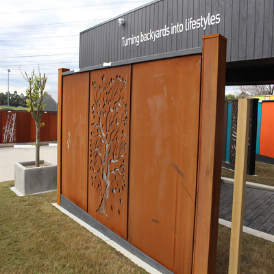 GARTEN-Schirm-Zaun Rechteck-Dekorations-Metallgarten-Produkte Corten Stahl