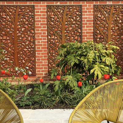 OEM ODM Weathering Steel Garden Screen Metall-Raumteiler