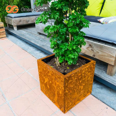 Basis-Metallpflanzer-im Freien antiker Blumentopf 30cm des übersichtlichen Designs kleiner 40cm