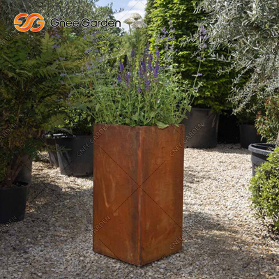 Der blumen-Töpfe Corten kundenspezifisches langes Quadrat SGS Stahlmoderne Wetterbeständigkeit