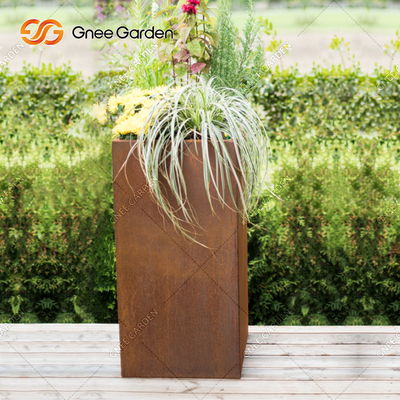 Der blumen-Töpfe Corten kundenspezifisches langes Quadrat SGS Stahlmoderne Wetterbeständigkeit