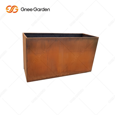 Rechteckiger Stahlpflanzer Metallpflanzer im Freien Corten der Längen-300mm-1000mm