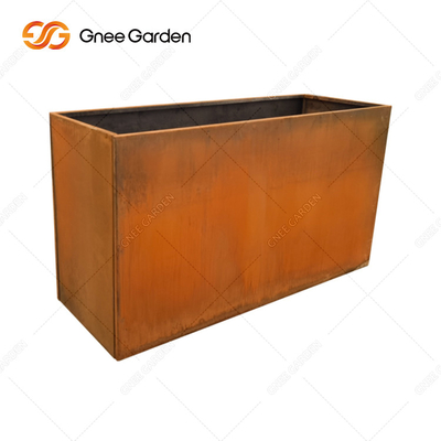 Rechteckiger Stahlpflanzer Metallpflanzer im Freien Corten der Längen-300mm-1000mm