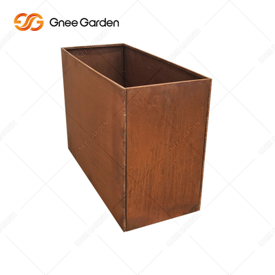 Rechteckiger Stahlpflanzer Metallpflanzer im Freien Corten der Längen-300mm-1000mm