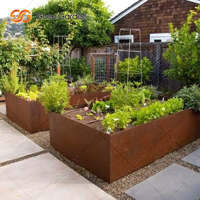 Kundenbezogenheits-Metallgarten-Pflanzer packt Stahlabflussrinnen-Pflanzer Corten 1200mm ein