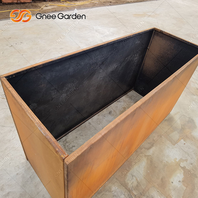 Kundenbezogenheits-Metallgarten-Pflanzer packt Stahlabflussrinnen-Pflanzer Corten 1200mm ein