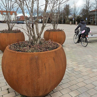 1000mm angehobener Bereich-geformter Metallpflanzer im Freien für Einkaufszentrum