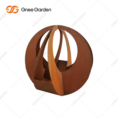 Stahlpflanzer Corten kundengerechte Runde des übersichtlichen Designs mit Untertasse für Hauptdekor