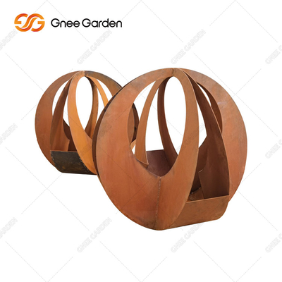 Stahlpflanzer Corten kundengerechte Runde des übersichtlichen Designs mit Untertasse für Hauptdekor