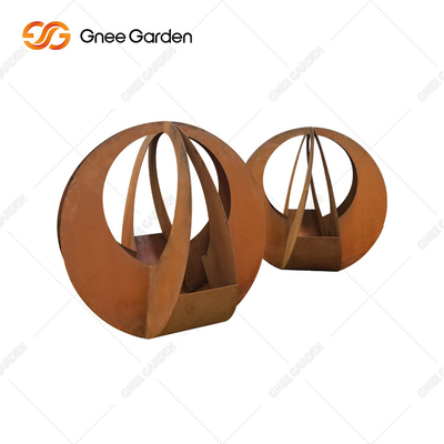 Stahlpflanzer Corten kundengerechte Runde des übersichtlichen Designs mit Untertasse für Hauptdekor