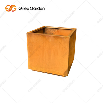 Quadratische Form Kubik-pflanzer-Metallblumen-Topf Corten Stahlfür Garten