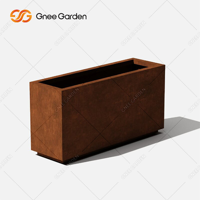 Stahlpflanzer kundenspezifischer Metallstahlblumentopf-moderner Entwurfs-langer Kasten Corten
