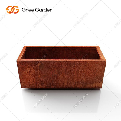 Fester hölzerner zusammengesetzter Stahlpflanzer Bauholz-Metallstand-Blumen-Topf-Halter Corten