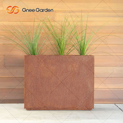 90*25*25cm geometrischer rechteckiger Metallpflanzer-Kasten Corten-Stahl