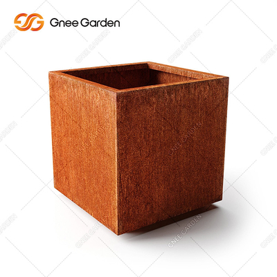 Fester hölzerner zusammengesetzter Stahlpflanzer Bauholz-Metallstand-Blumen-Topf-Halter Corten
