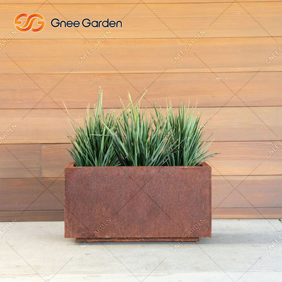90*25*25cm geometrischer rechteckiger Metallpflanzer-Kasten Corten-Stahl