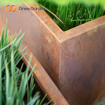 Blumen-Topf-Metall-Rusty Nursery Planters 2mm Corten Stahl- rechteckige Stärke