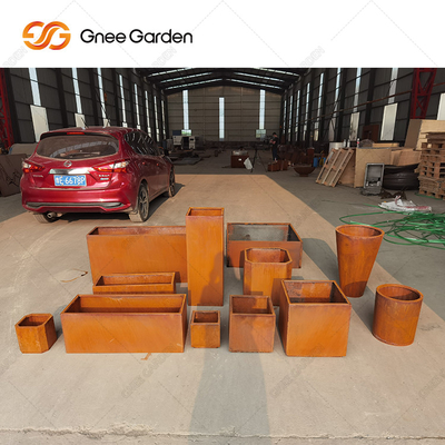 Blumen-Topf-Metall-Rusty Nursery Planters 2mm Corten Stahl- rechteckige Stärke