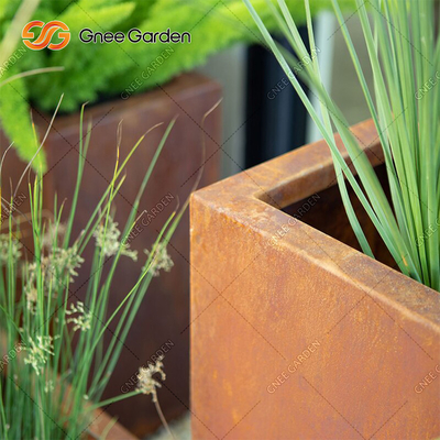 90*25*25cm geometrischer rechteckiger Metallpflanzer-Kasten Corten-Stahl