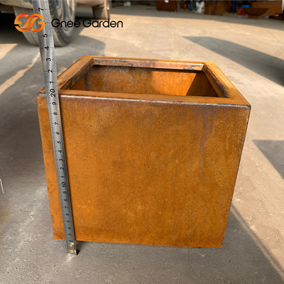 Stahlquadrat Rusty Planter Boxes Weather Resistant Corten für Blume