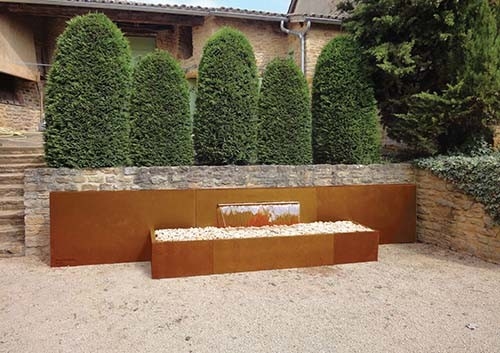 Moderne wasser-Brunnen-Garten-Landschaft Corten Stahlim freien rechteckig