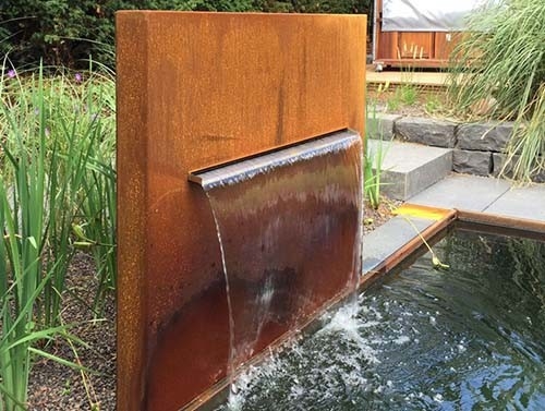 Moderne wasser-Brunnen-Garten-Landschaft Corten Stahlim freien rechteckig