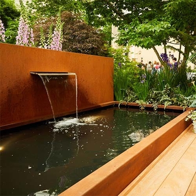 Moderne wasser-Brunnen-Garten-Landschaft Corten Stahlim freien rechteckig
