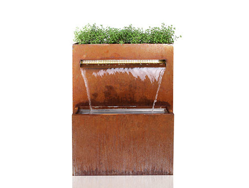 Multifunktions-wasserfall-Metallgarten-Verzierungen Corten Stahlmit Pflanzer